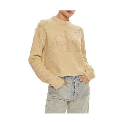 Calvin Klein Elegant Beige Sweater Beige, Dam