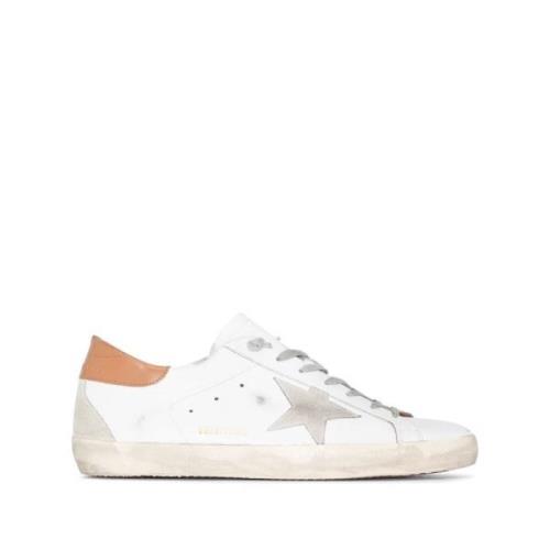 Golden Goose Slitstarka lädersneakers med stjärna White, Herr