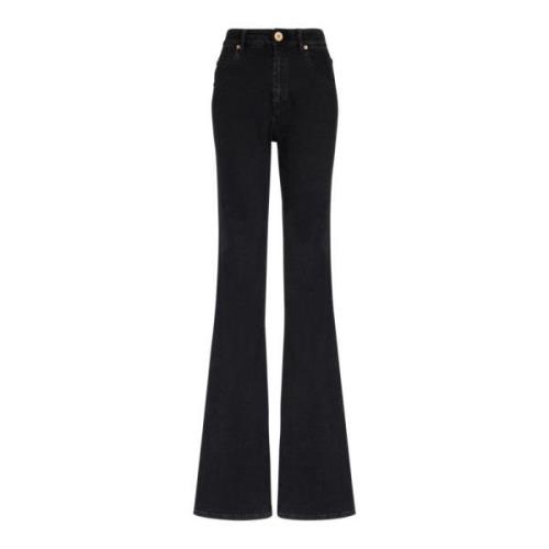 Balmain Utställda denim jeans Black, Dam