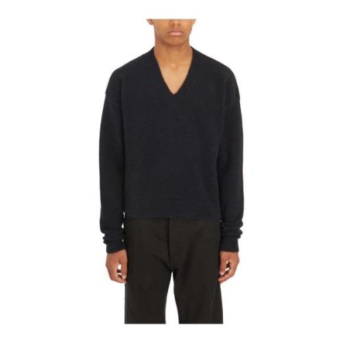 Rick Owens Svart V-ringad Topp Black, Herr