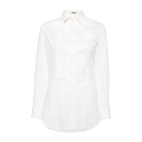 Yohji Yamamoto Asymmetrisk Knäppt Vit Bomullsskjorta White, Dam