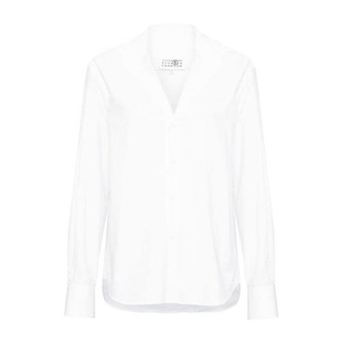 MM6 Maison Margiela Vit Bomullspoplin Skjorta White, Dam