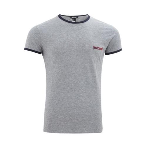 Just Cavalli Elegant grå bomullst-shirt Gray, Herr