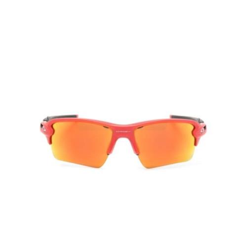 Oakley Röda Geometriska Solglasögon Spegel UV-Skydd Multicolor, Unisex
