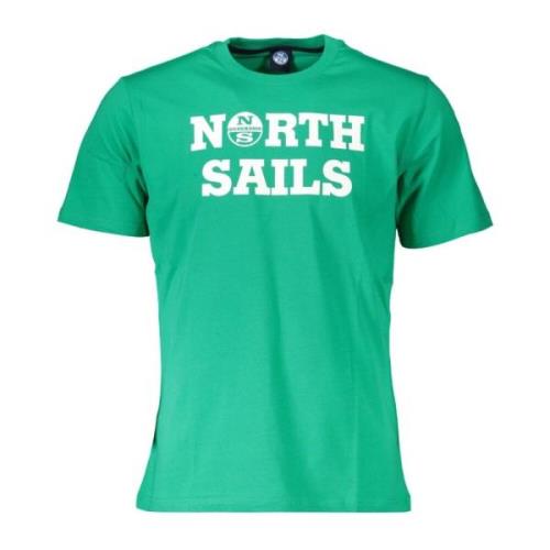 North Sails Grön Bomull Print Logo T-shirt Green, Herr