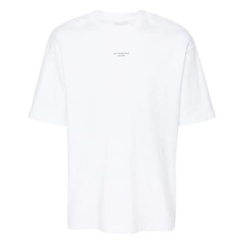 Drole de Monsieur Vit Bomull T-shirt med Slogan Print White, Herr