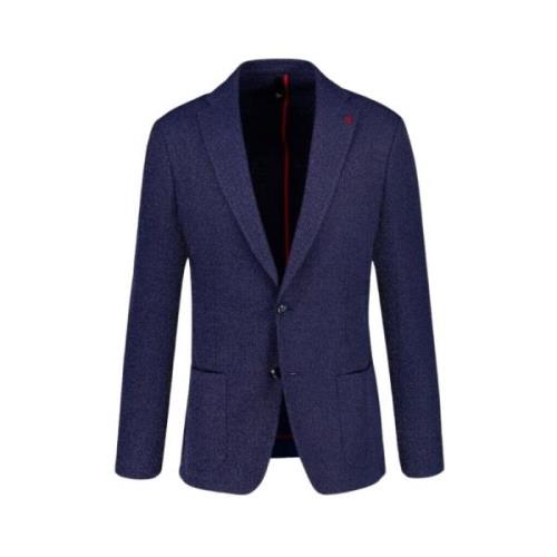 ROY Robson Blå Houndstooth Modern Slim Fit Blazer Blue, Herr