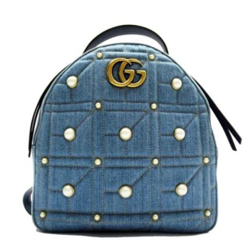 Gucci Vintage Pre-owned Tyg gucci-vskor Blue, Dam