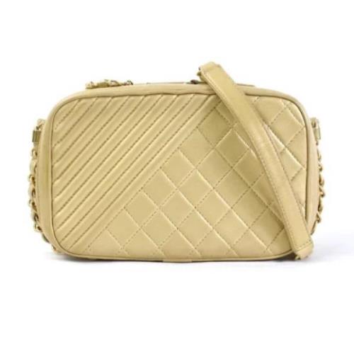 Chanel Vintage Pre-owned Laeder axelremsvskor Yellow, Dam