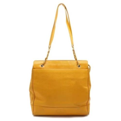 Chanel Vintage Pre-owned Laeder axelremsvskor Yellow, Dam