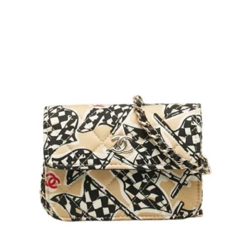 Chanel Vintage Pre-owned Canvas axelremsvskor Beige, Dam