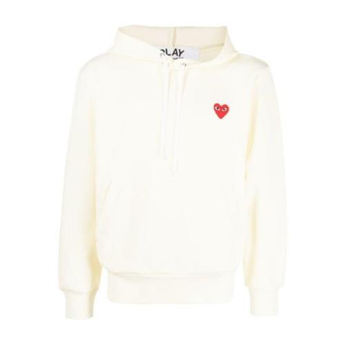 Comme des Garçons Play Vit Ivory Play Sweatshirt White, Herr