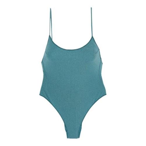 MC2 Saint Barth Lurex Thread One-Piece Swimsuit Blue, Dam
