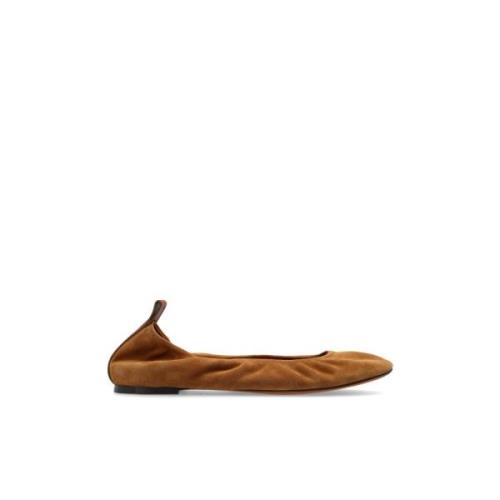 Lanvin Suede Ballet Flats Brown, Dam