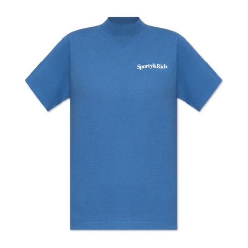 Sporty & Rich Bomullst-shirt Blue, Dam