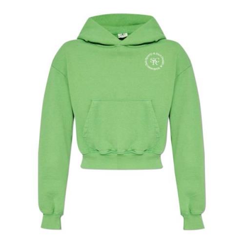 Sporty & Rich Kort hoodie Green, Dam