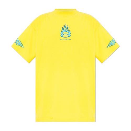 Balenciaga T-shirt med logotyp Yellow, Herr