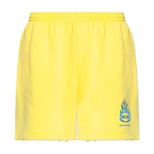 Balenciaga Shorts med logotyp Yellow, Herr