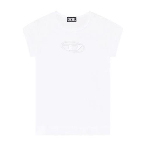 Diesel Vita T-shirts och Polos med Logotyp White, Dam