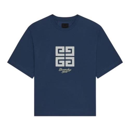 Givenchy Blå T-shirt med 4G-emblem Blue, Herr
