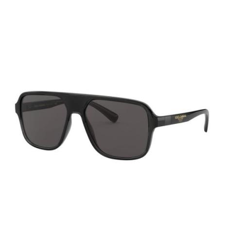 Dolce & Gabbana Aviator solglasögon i svart och grå Black, Herr