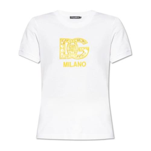 Dolce & Gabbana T-shirt med logotyp White, Dam