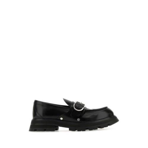 Alexander McQueen Stiliga Svarta Läderloafers Black, Herr