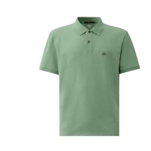 C.p. Company Grön Polo Skjorta med Ribbad Krage Green, Herr
