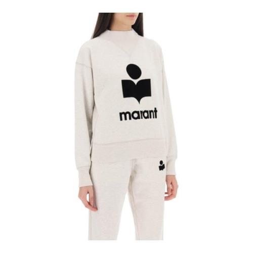Isabel Marant Étoile Sweatshirt med Flocked Logo Gray, Dam