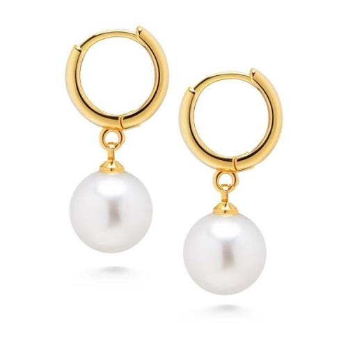 Nialaya Women's Pearl Drop Earrings Yellow, Dam