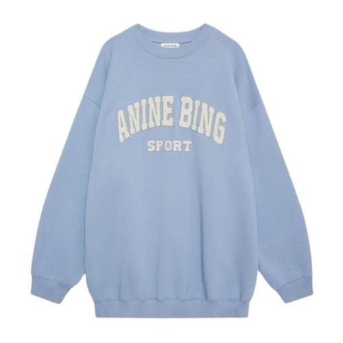 Anine Bing Grafisk Sweatshirt - Capri Blå Blue, Dam