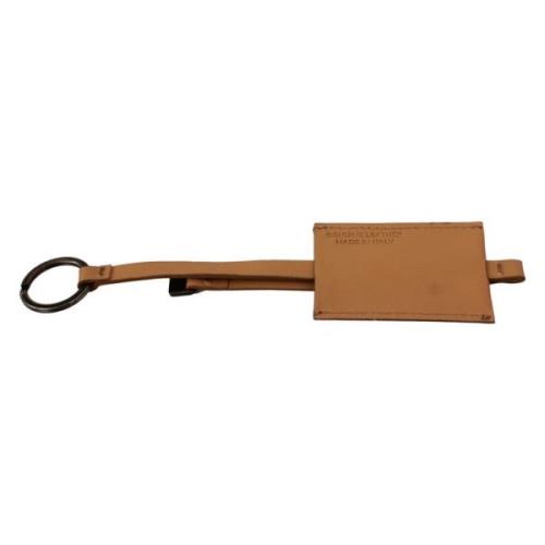 Costume National Beige Läder Nyckelring med Metall Accents Brown, Unis...