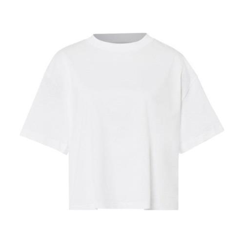 IVY OAK Boxy Bomull T-shirt i Vit White, Dam