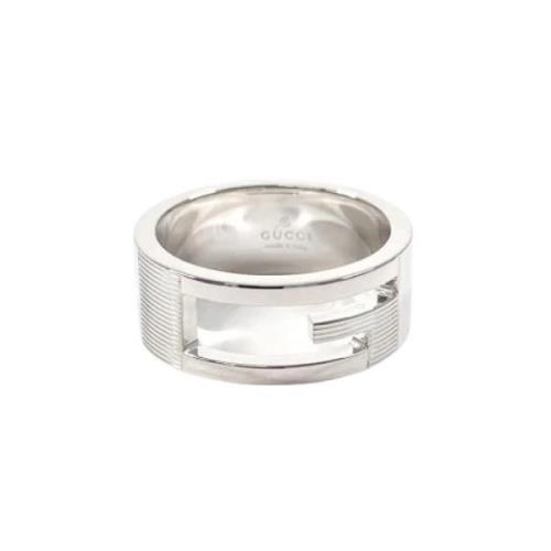 Gucci Vintage Pre-owned Vitt guld ringar Gray, Dam