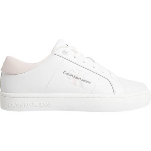 Calvin Klein Vita Läder Sneakers White, Dam
