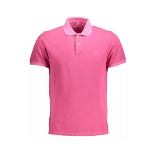 Gant Polo Skjorta med Kontrasterande Detaljer Pink, Herr