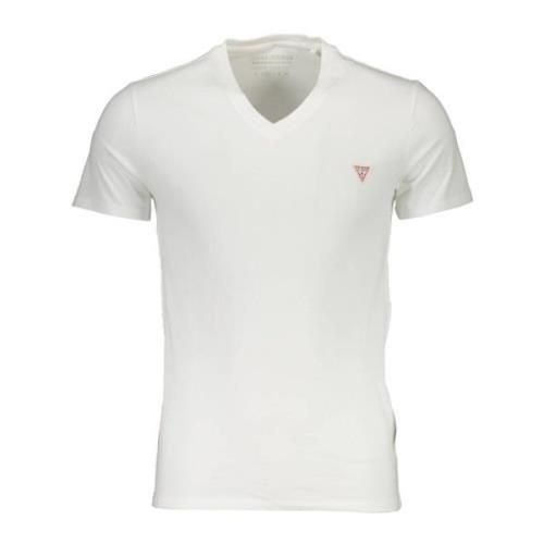 Guess Slim Fit V-Hals Logo T-shirt White, Dam