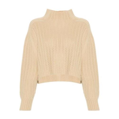 Max Mara Beige Ull-Kashmir Tröja Tricot Stickad Beige, Dam