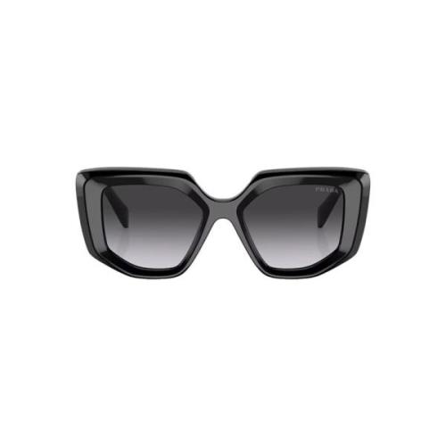 Prada Geometrisk Oversize-Frame Signature Solglasögon Black, Dam