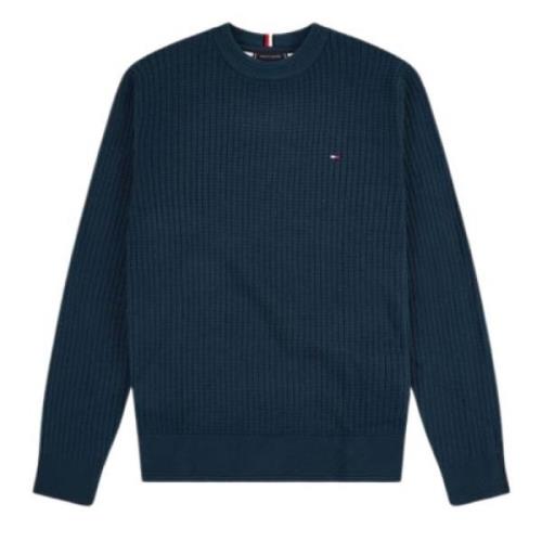 Tommy Hilfiger Grön Stickad Tröja Modern Minimalistisk Stil Green, Her...