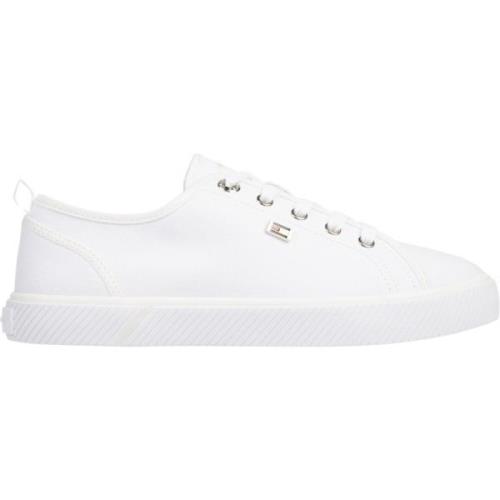 Tommy Hilfiger Vita Canvas Låg Topp Sneakers White, Dam