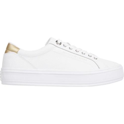 Tommy Hilfiger Vita Läder Sneakers Essential Vulc White, Dam