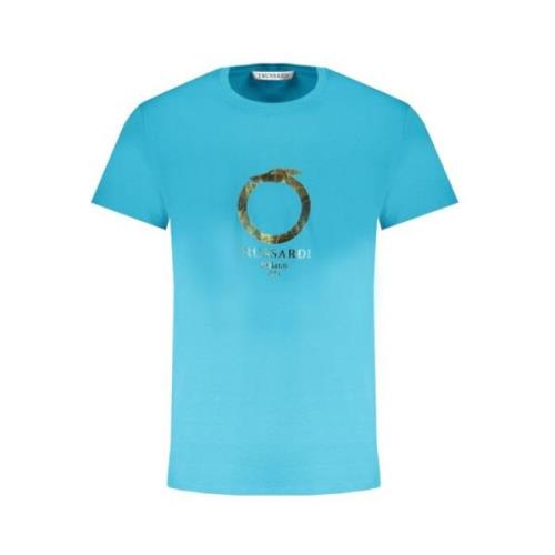 Trussardi Blått Tryck Logo T-shirt Blue, Herr
