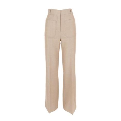 Victoria Beckham Elegant Alina Trouser för kvinnor Brown, Dam