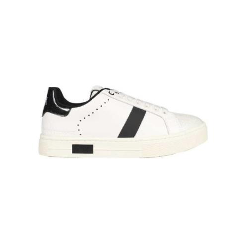 Armani Exchange Vita Glitter Läder Sneakers White, Dam