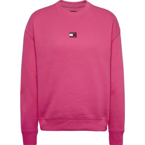 Tommy Jeans Rosa Bomullsweatshirt Streetwear Stil Pink, Dam