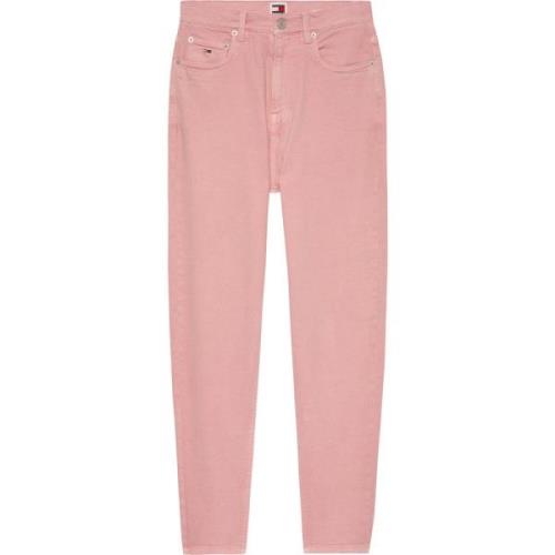 Tommy Jeans Rosa Mom Fit High Waist Jeans Pink, Dam