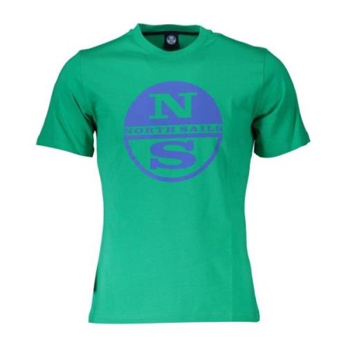 North Sails Grön Bomull T-shirt med Tryck Green, Herr
