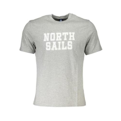 North Sails Tryck Logo Rund Hals T-shirt Gray, Herr