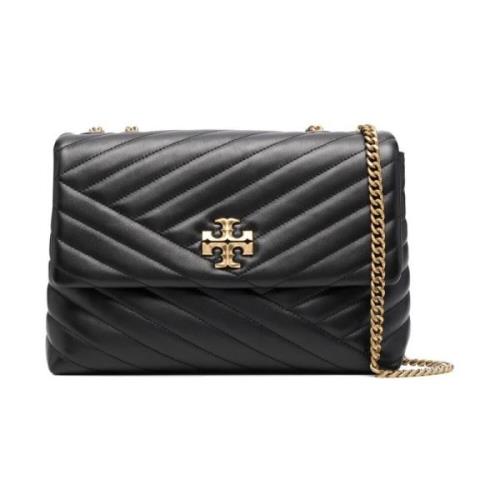 Tory Burch Svart Läder Chevron Quilting Axelväska Black, Dam